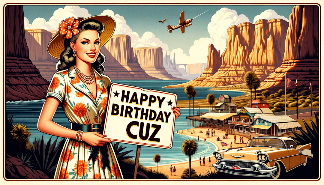 Image poster of a sign for Happy Birthday cuz