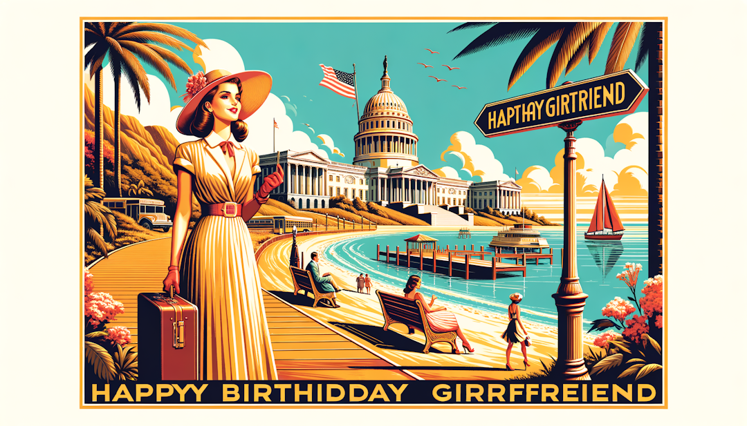 Image poster of a sign for Happy Birthday girlfriend