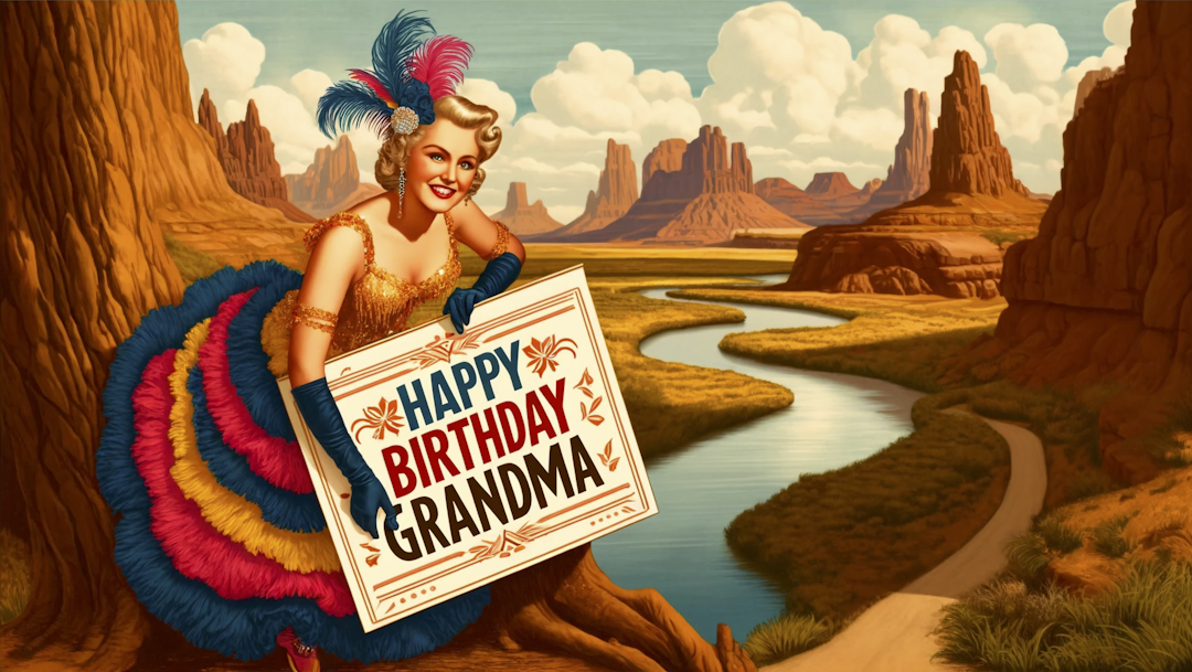 Image poster of a sign for Happy Birthday grandma