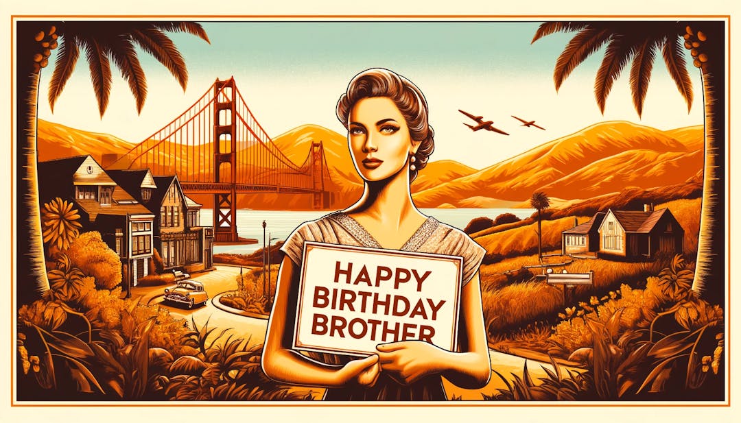 Image poster of a sign for Happy Birthday brother