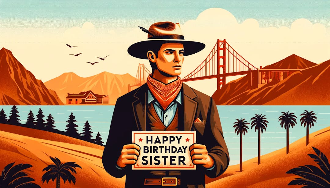 Image poster of a sign for Happy Birthday sister