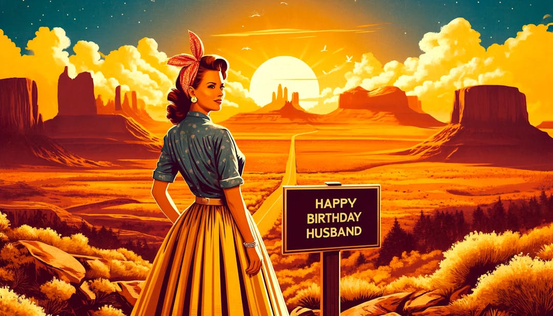 Image poster of a sign for Happy Birthday husband