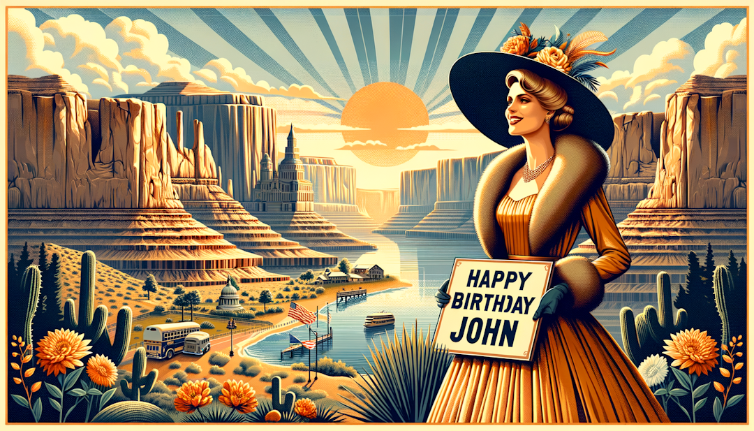 Image poster of a sign for Happy Birthday john
