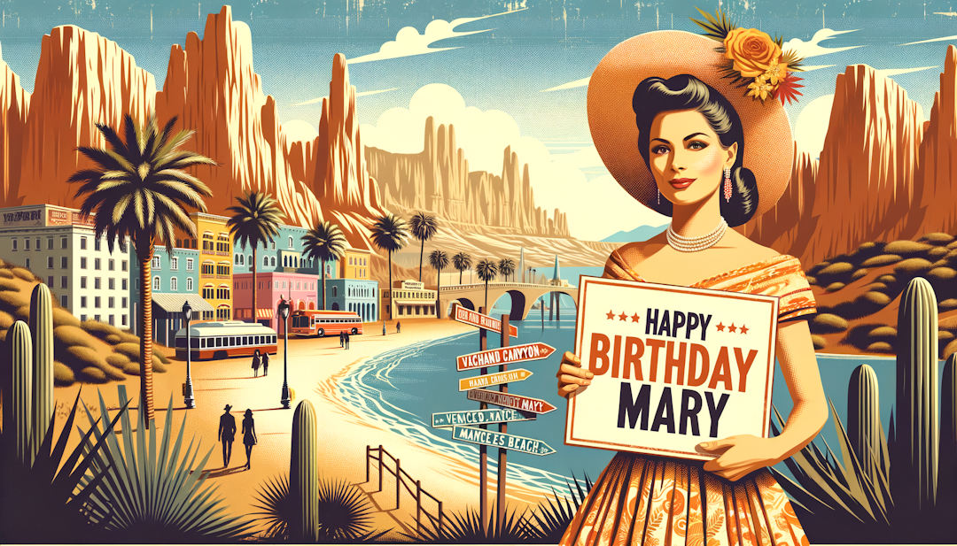 Image poster of a sign for Happy Birthday mary