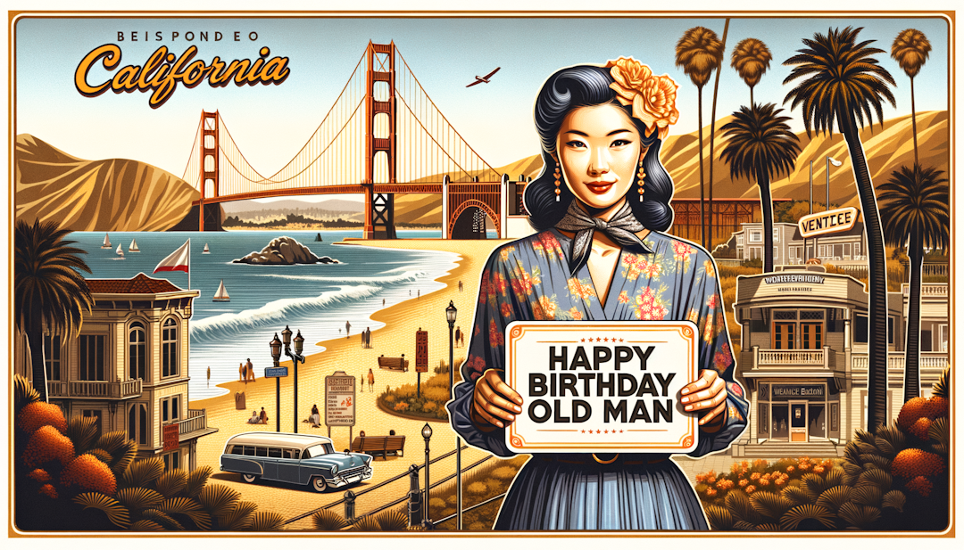 Image poster of a sign for Happy Birthday old man