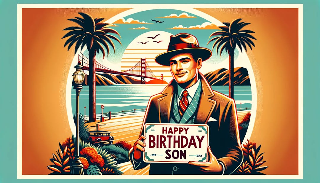 Image poster of a sign for Happy Birthday son