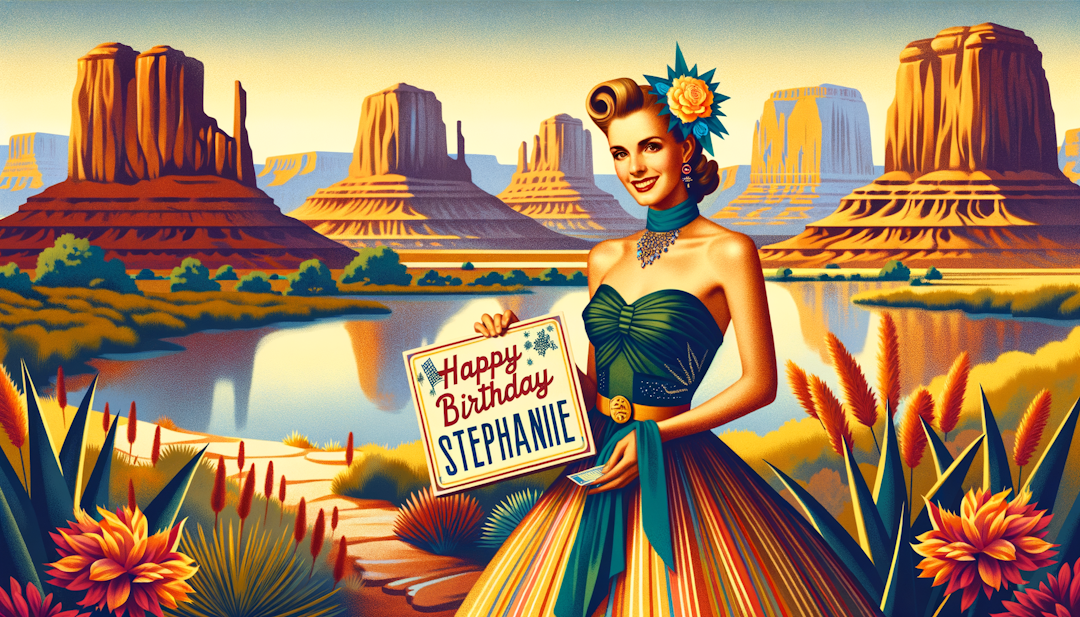 Image poster of a sign for Happy Birthday stephanie