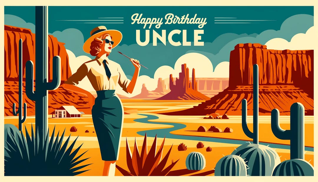 Image poster of a sign for Happy Birthday uncle