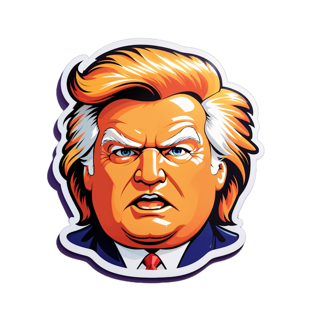 AI generated cartoon sticker for Trump's hair
