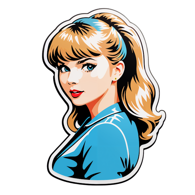 AI generated cartoon sticker for Taylor Swift at a concert