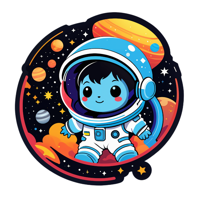 AI generated cartoon sticker for Space