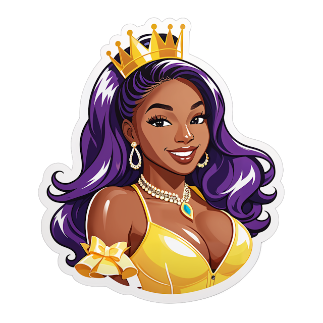 AI generated cartoon sticker for Happy Birthday George from Meghan thee Stallion