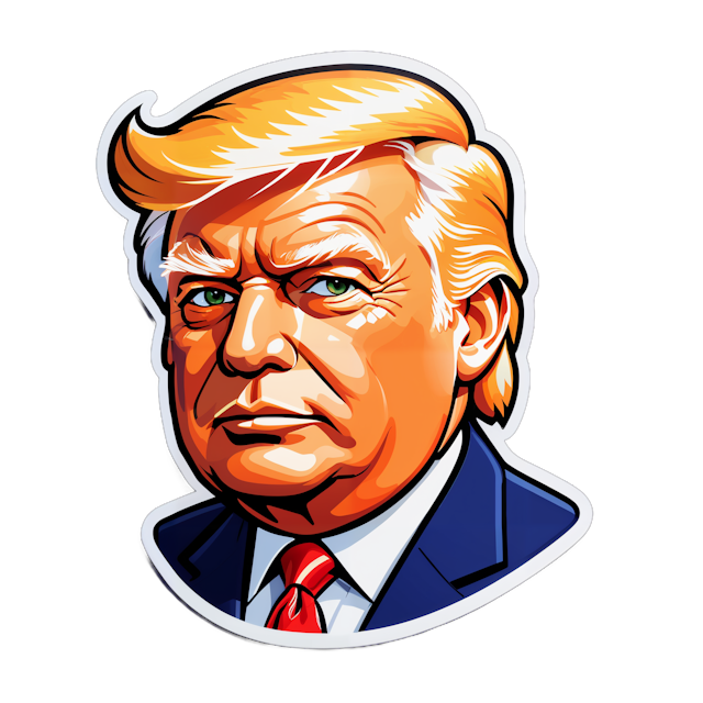 AI generated cartoon sticker for Donald Trump