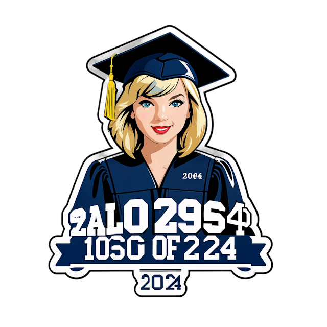 AI generated cartoon sticker for Taylor Swift Class of 2024 in My Graduation Era
