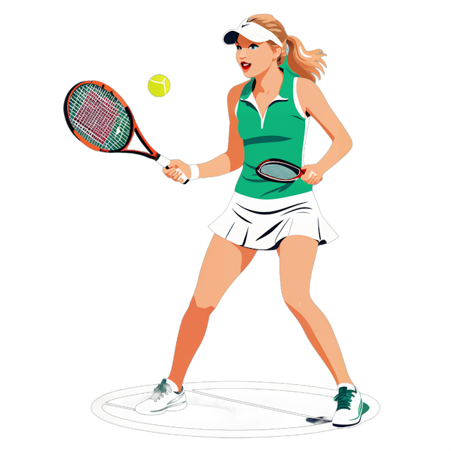 AI generated cartoon sticker for Taylor Swift playing tennis