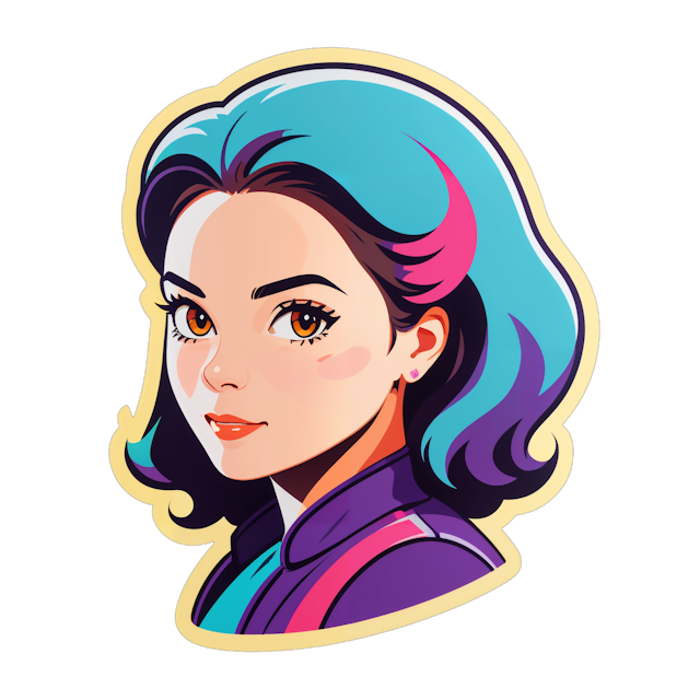 AI generated cartoon sticker for woman