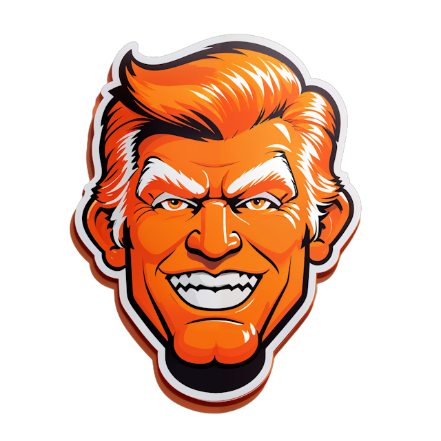 AI generated cartoon sticker for Trumps orange face
