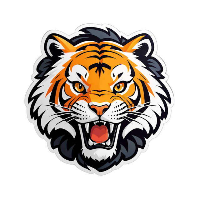 AI generated cartoon sticker for Logo of a tiger