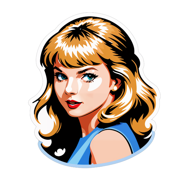 AI generated cartoon sticker for taylor swift