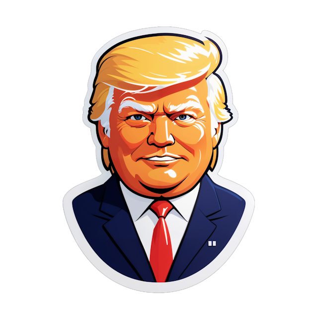 AI generated cartoon sticker for donald trump