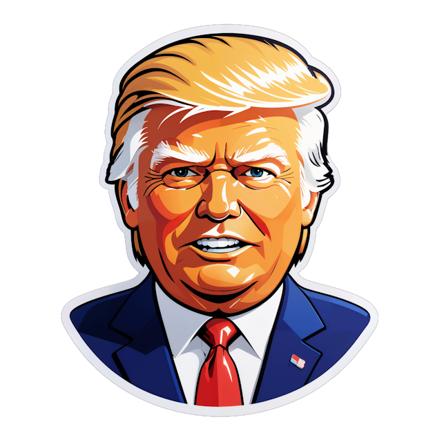AI generated cartoon sticker for Donald Trump
