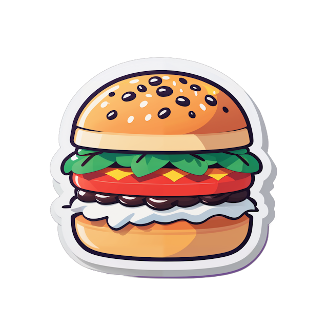 AI generated cartoon sticker for Food