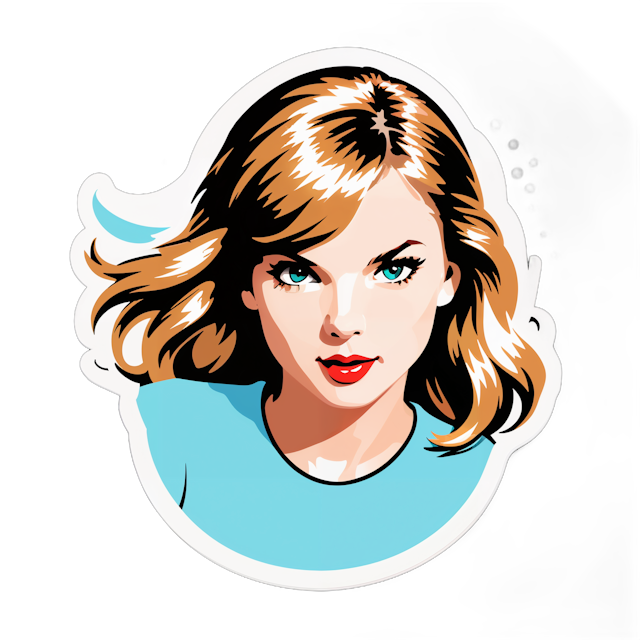 AI generated cartoon sticker for taylor swift