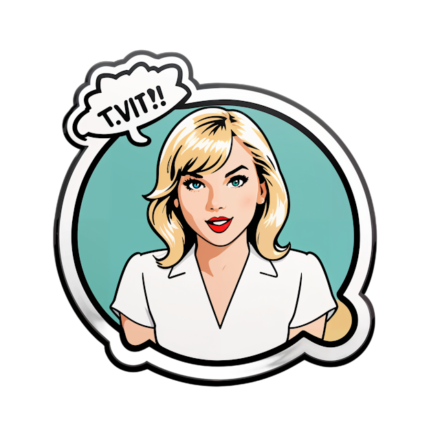 AI generated cartoon sticker for Taylor Swift with IVORY are my #1 in a speech bubble 