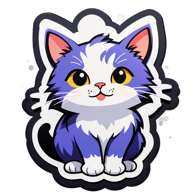 AI generated cartoon sticker for cat