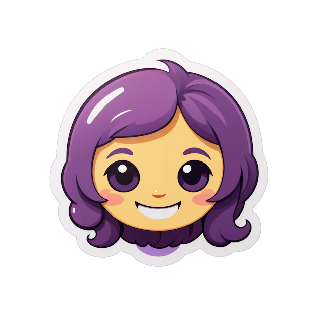 AI generated cartoon sticker for a cute emoji