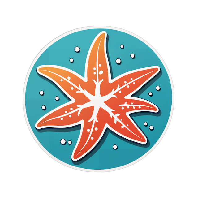 AI generated cartoon sticker for Logo of a starfish