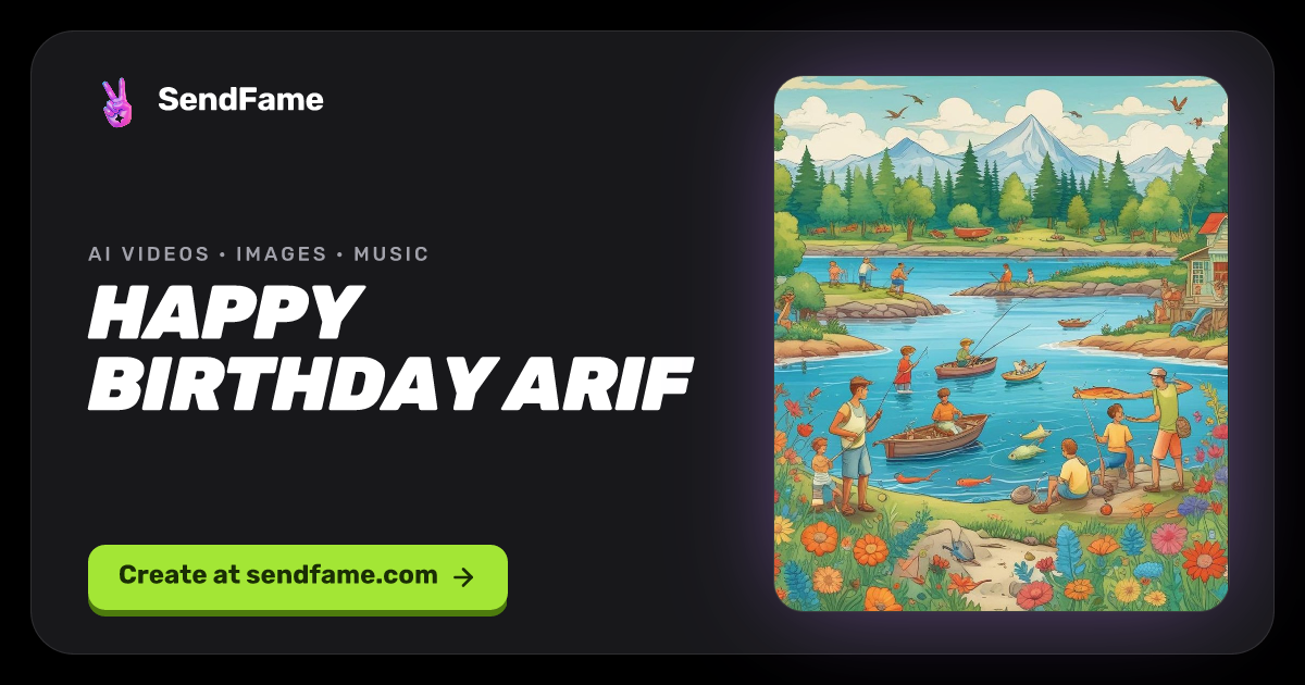 happy birthday arif | AI Music Generator Studio by SendFame