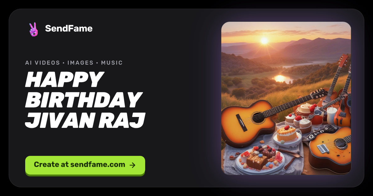Happy Birthday Jivan Raj | AI Music Generator Studio by SendFame
