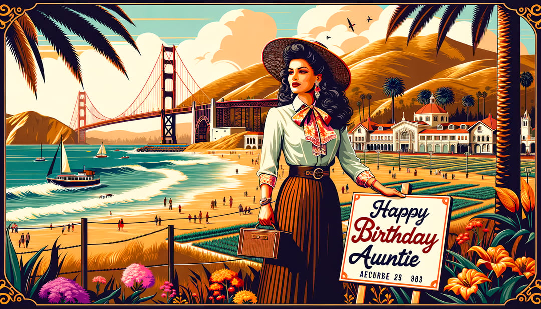 Image poster of a sign for Happy Birthday aunt