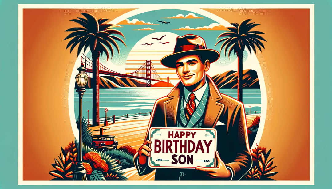 Image poster of a sign for Happy Birthday son