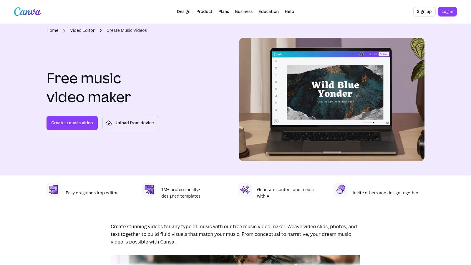 Canva (Music Video Maker + Magic Studio AI)