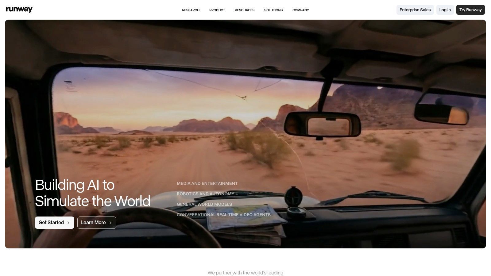 An AI-generated video of a car driving through a desert landscape, created using Runway's AI image to video tool.