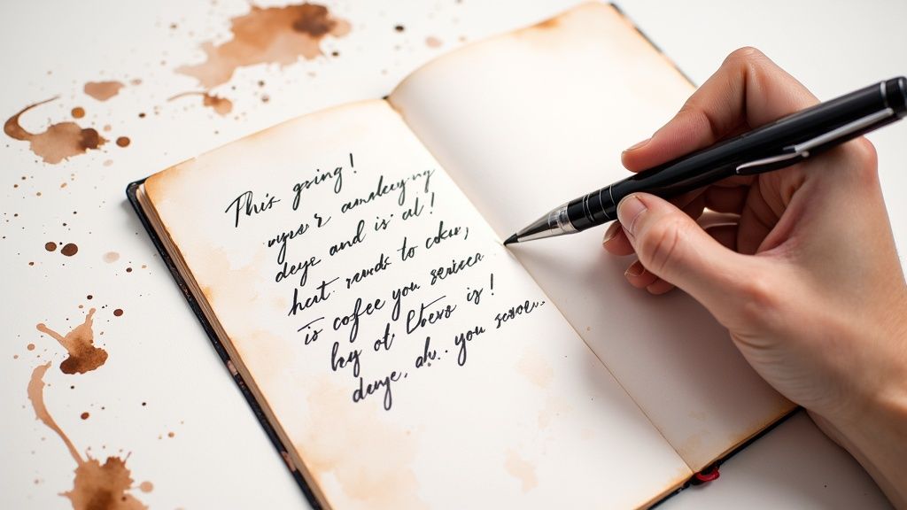 Songwriter jotting ideas