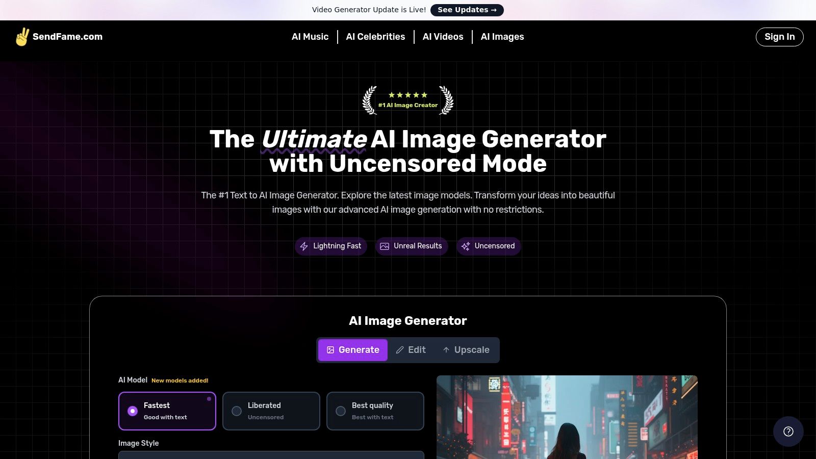 AI Image Generator – Uncensored AI Image Creation