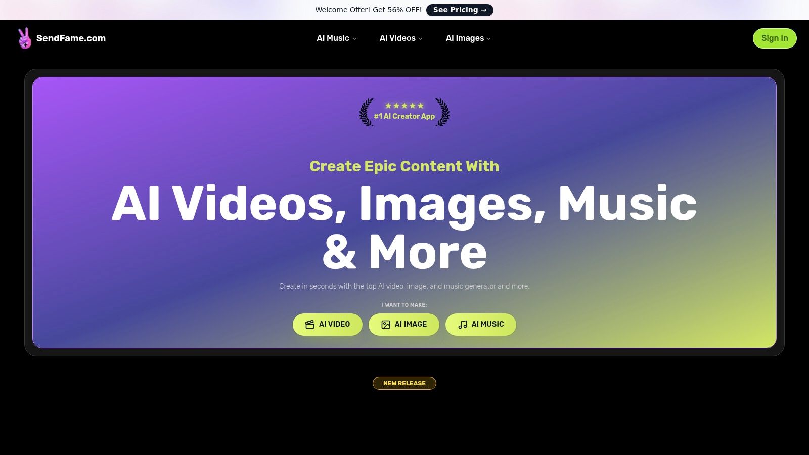 SendFame AI Music Generator Online