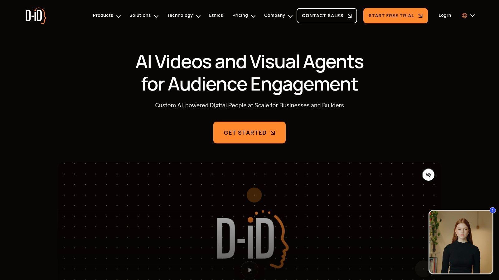 An AI-generated talking avatar of a man, created by the D‑ID AI video tool.