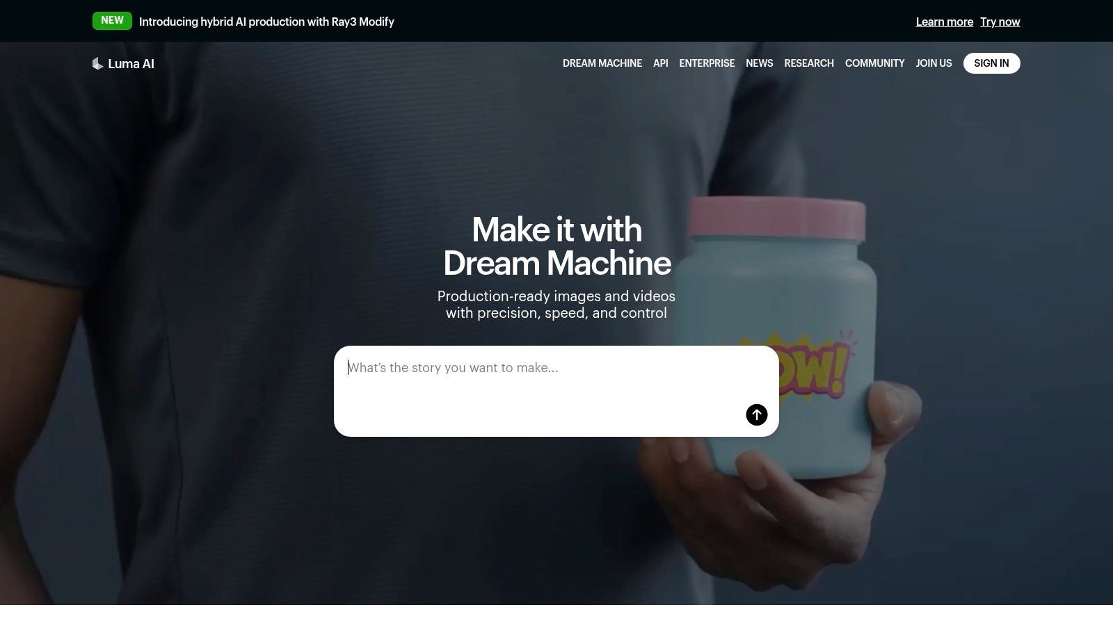 A hyperrealistic image of a chameleon on a branch, generated by the Luma AI – Dream Machine tool.