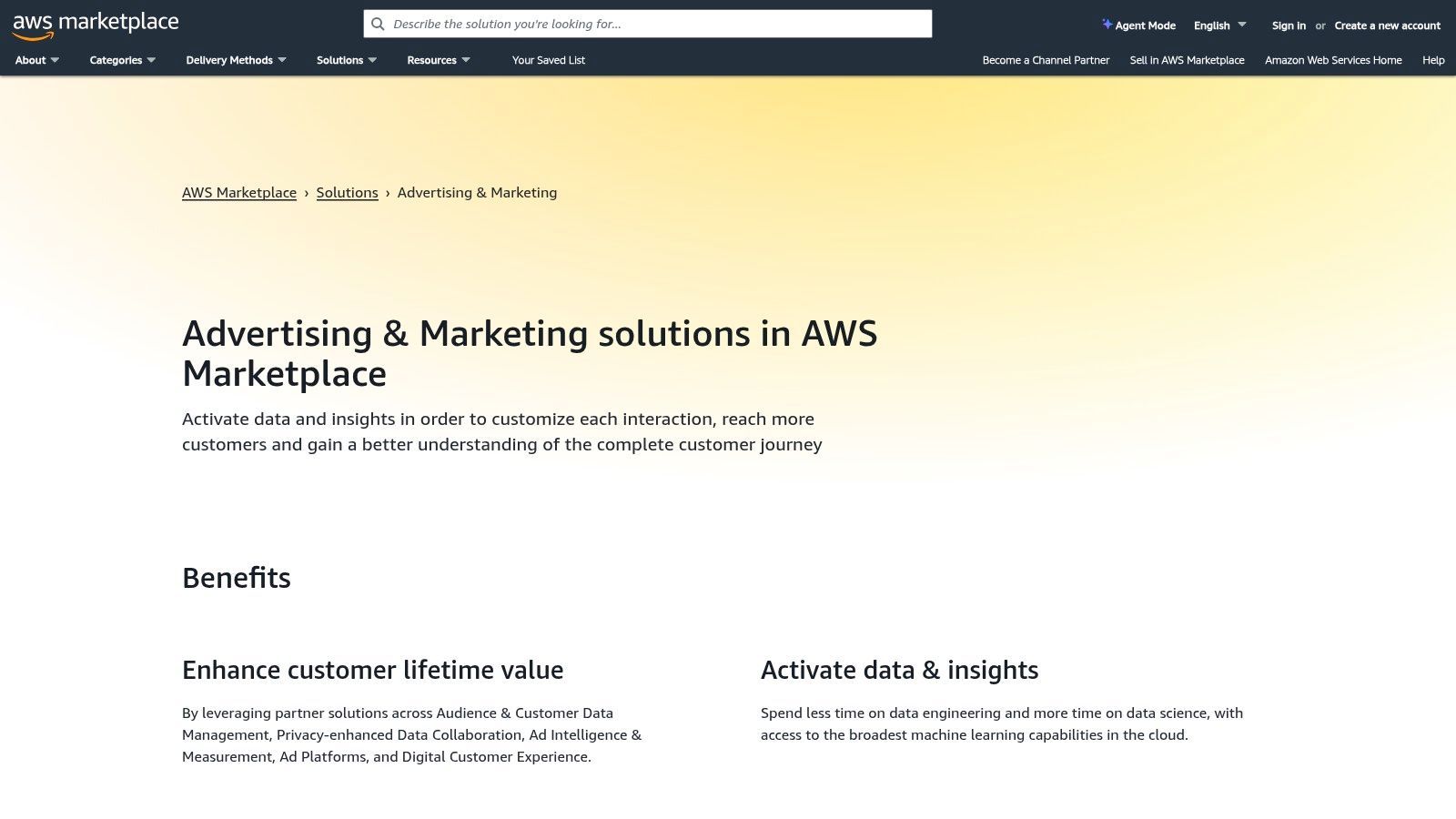 AWS Marketplace — Advertising & Marketing solutions
