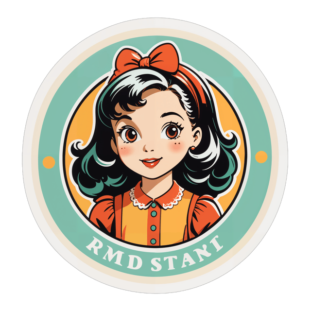 AI generated cartoon sticker for Vintage