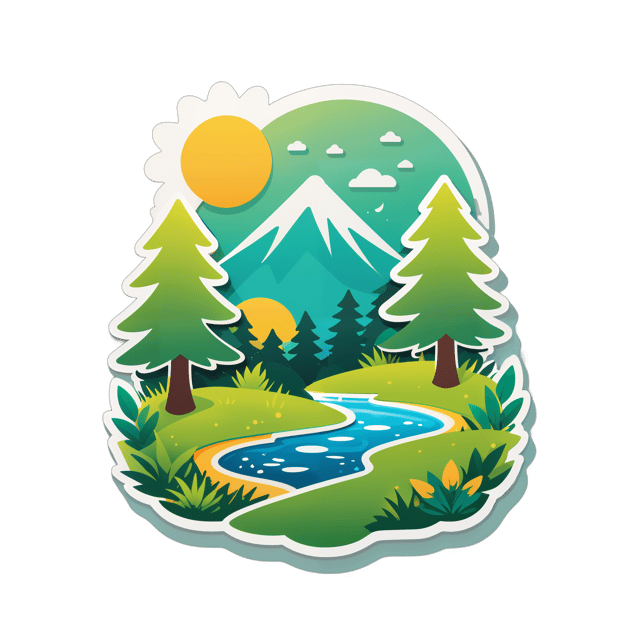 AI generated cartoon sticker for Nature