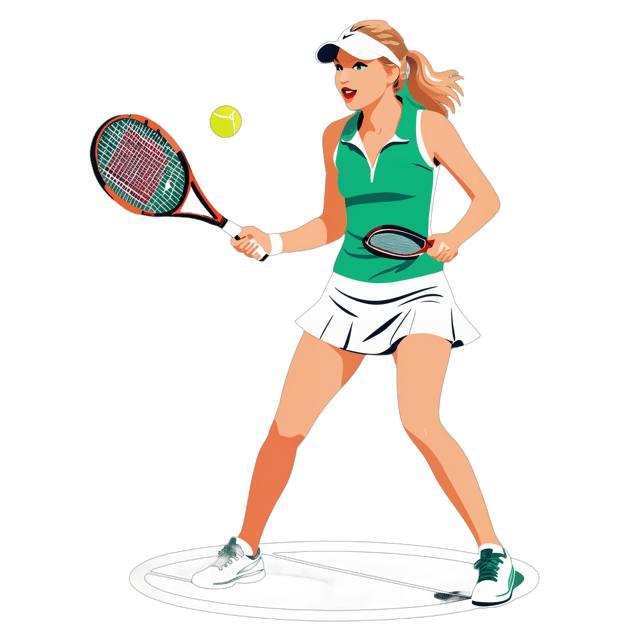 AI generated cartoon sticker for Taylor Swift playing tennis