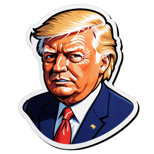 AI generated cartoon sticker for donald trump