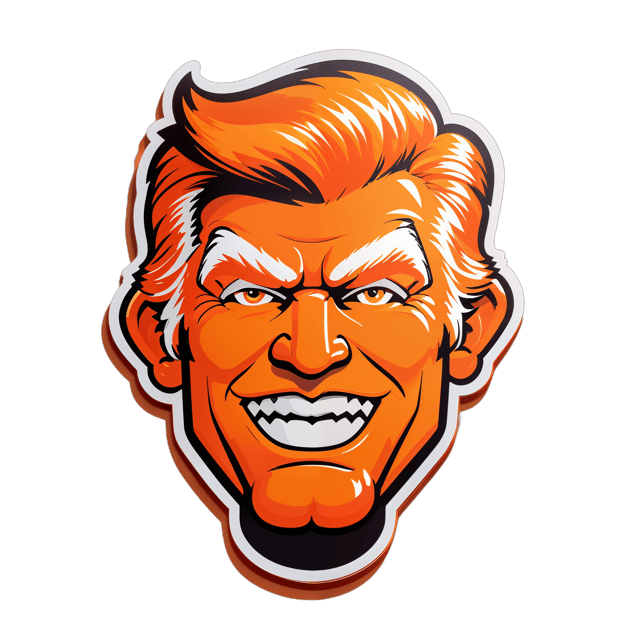 AI generated cartoon sticker for Trumps orange face
