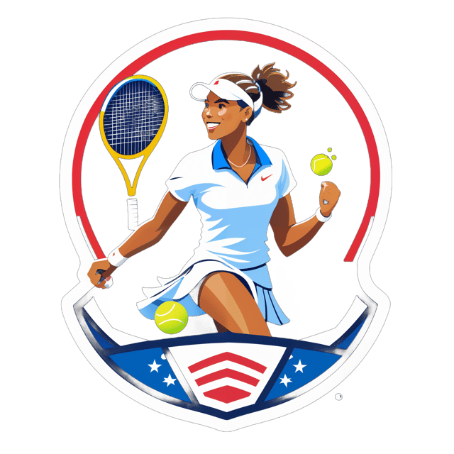 AI generated cartoon sticker for US Open Tennis Digital AI Enabled Website sticker 