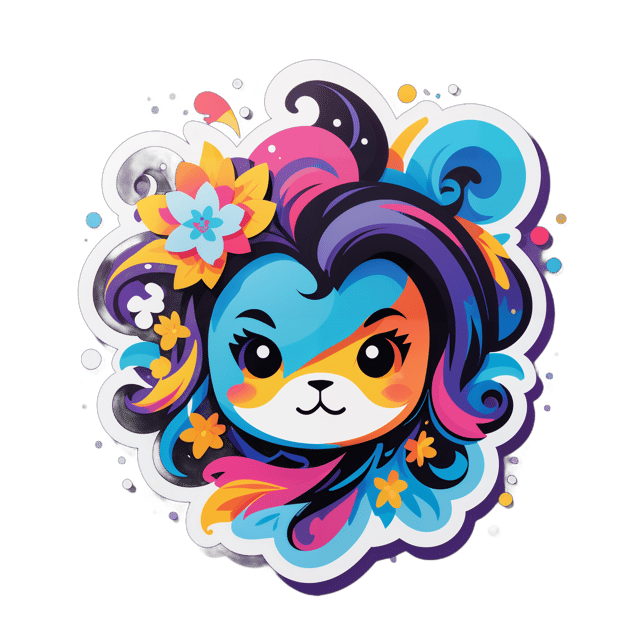 AI generated cartoon sticker for artwork